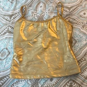 natalie dance wear gold tank top